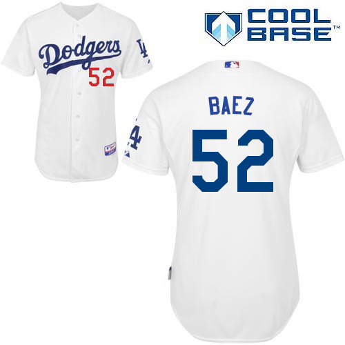 Pedro Baez #52 Youth Baseball Jersey-L A Dodgers Authentic Home White Cool Base MLB Jersey